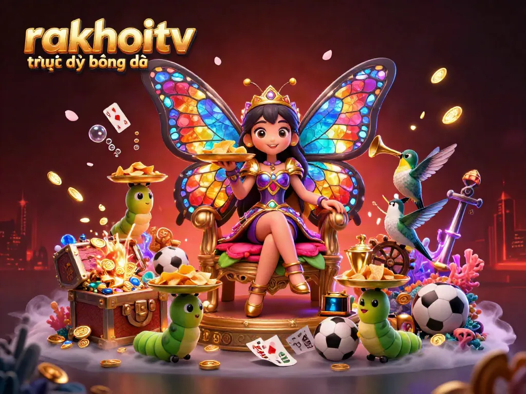 Experience rakhoitv trực tiếp bóng đá with dynamic scenes of vibrant queen and whimsical gaming elements.