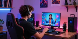 Engaging user experience with Crushon AI in a modern tech workspace